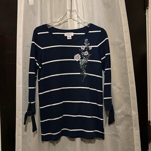 NWT Liz Claiborne Petite, 100% cotton tunic top, great over leggings, slacks etc